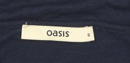 Oasis Women's Blue Basic T-Shirt, Size S, Round Neck
