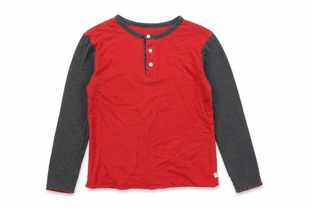 Gap Boys Red Long Sleeve Henley Casual Top Size 10