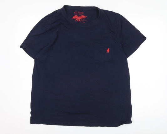 MCS Blue Men's XL Cotton Crew Neck T-Shirt