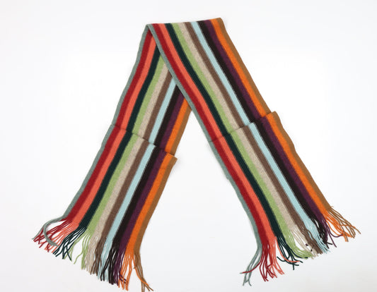 Johnstons Men's Multicoloured Lambswool Striped Scarf