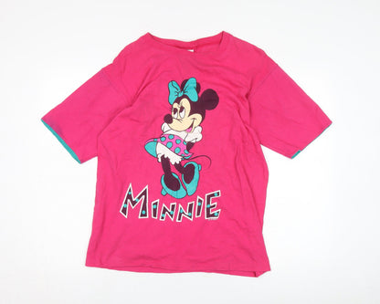 Preloved Disney Women's Pink Cartoon T-Shirt, Medium - Front