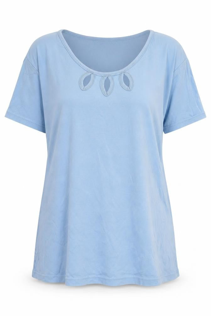Lee Women's Blue Basic T-Shirt - M, Casual Round Neck