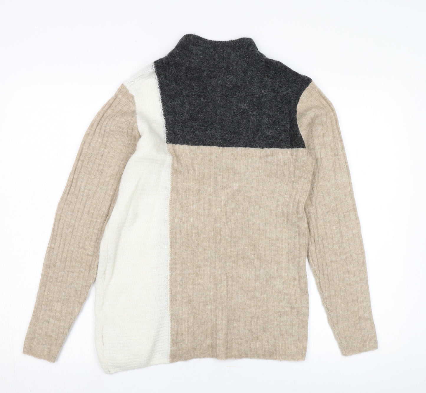 Fransa Women's Pullover Jumper XS Beige/Ivory/Black