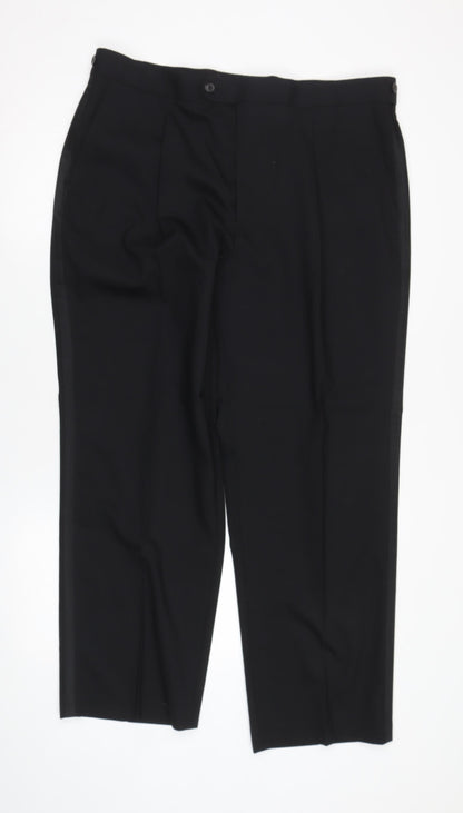 Additional front view of Taylor & Wright Men's Black Dress Pants XL