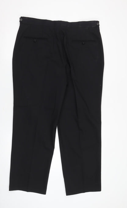 Back view of Taylor & Wright Men's Black Dress Pants XL
