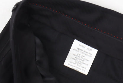 Close-up detail of Taylor & Wright Men's Black Dress Pants XL