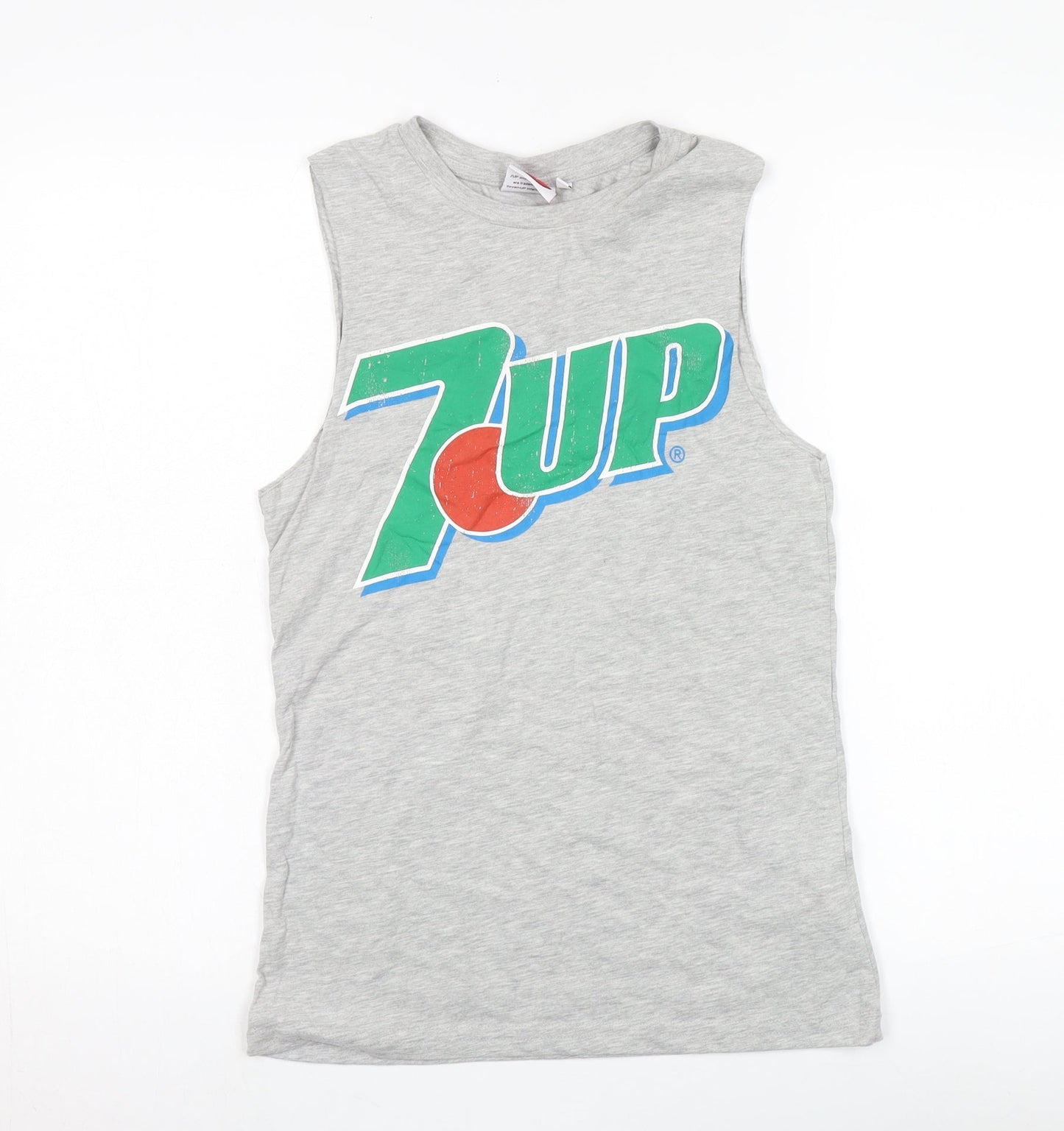 Atmosphere Grey Retro 7UP Sleeveless Tank Top Unisex UK 6
