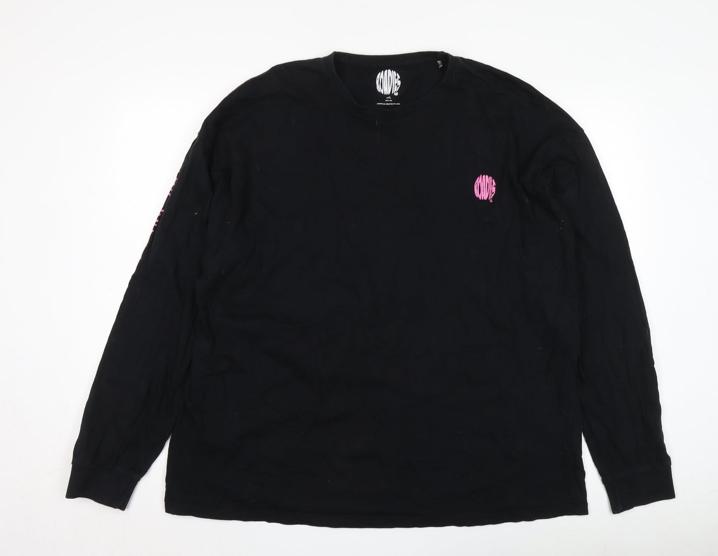Women’s Black Long Sleeve T-Shirt 2XL Graphic Print