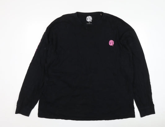 Women’s Black Long Sleeve T-Shirt 2XL Graphic Print