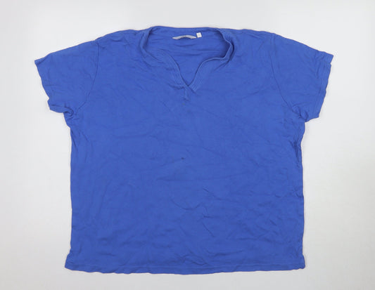 ISLE Women’s Blue V-Neck T-Shirt XL Cotton