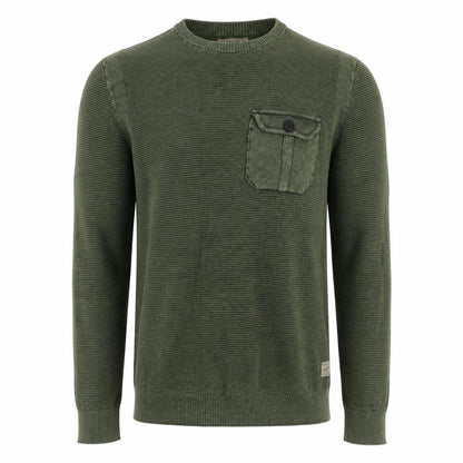 Jack & Jones Men's Green Medium Cotton Pullover Jumper