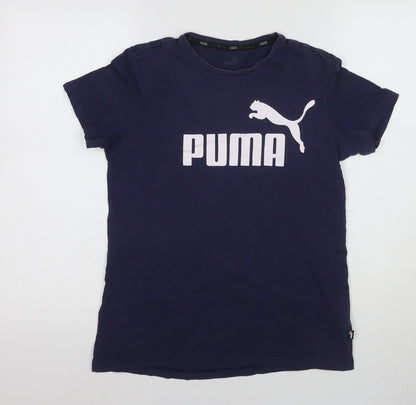 Additional front view of Puma boys’ blue t-shirt, crew neck, size 13-14, years