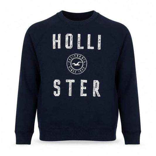 Hollister Men's Blue Graphic Pullover Sweatshirt S