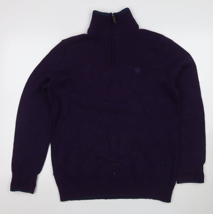 Additional front view of Crew Clothing Women's Purple Wool Blend High Neck Pullover M