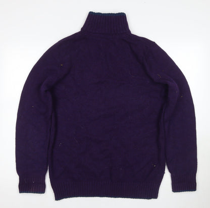 Back view of Crew Clothing Women's Purple Wool Blend High Neck Pullover M