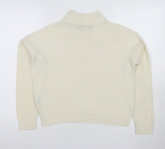 Brave Soul Women's Ivory Mock Neck Jumper XS