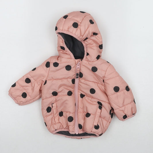 Marks and Spencer Unisex Baby Pink Puffer Jacket 0-3 Months