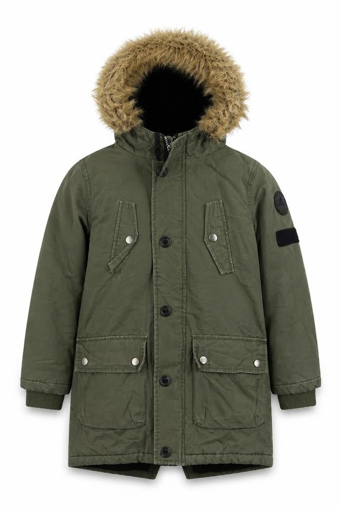 River Island Girls Green Parka Coat 8 Years