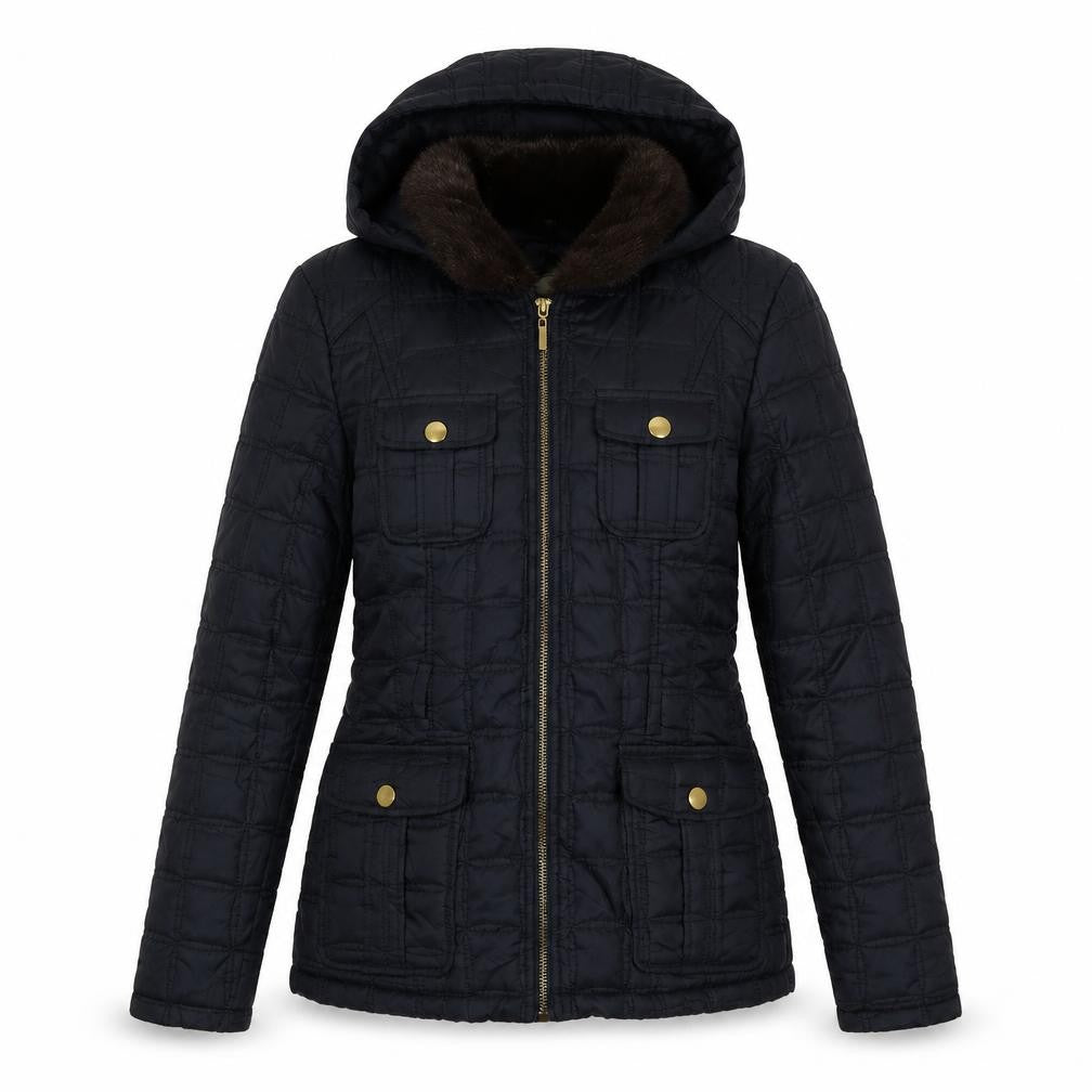 New Look Black Women's Puffer Jacket Size 10