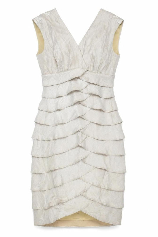London Times Women’s Beige Sheath Dress, Size 10