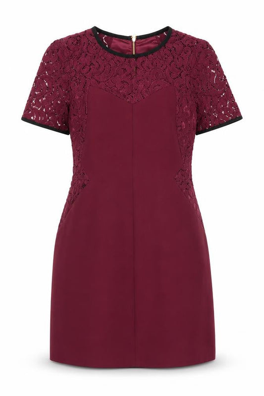 Oasis Women's Purple Lace Sheath Dress Size 12
