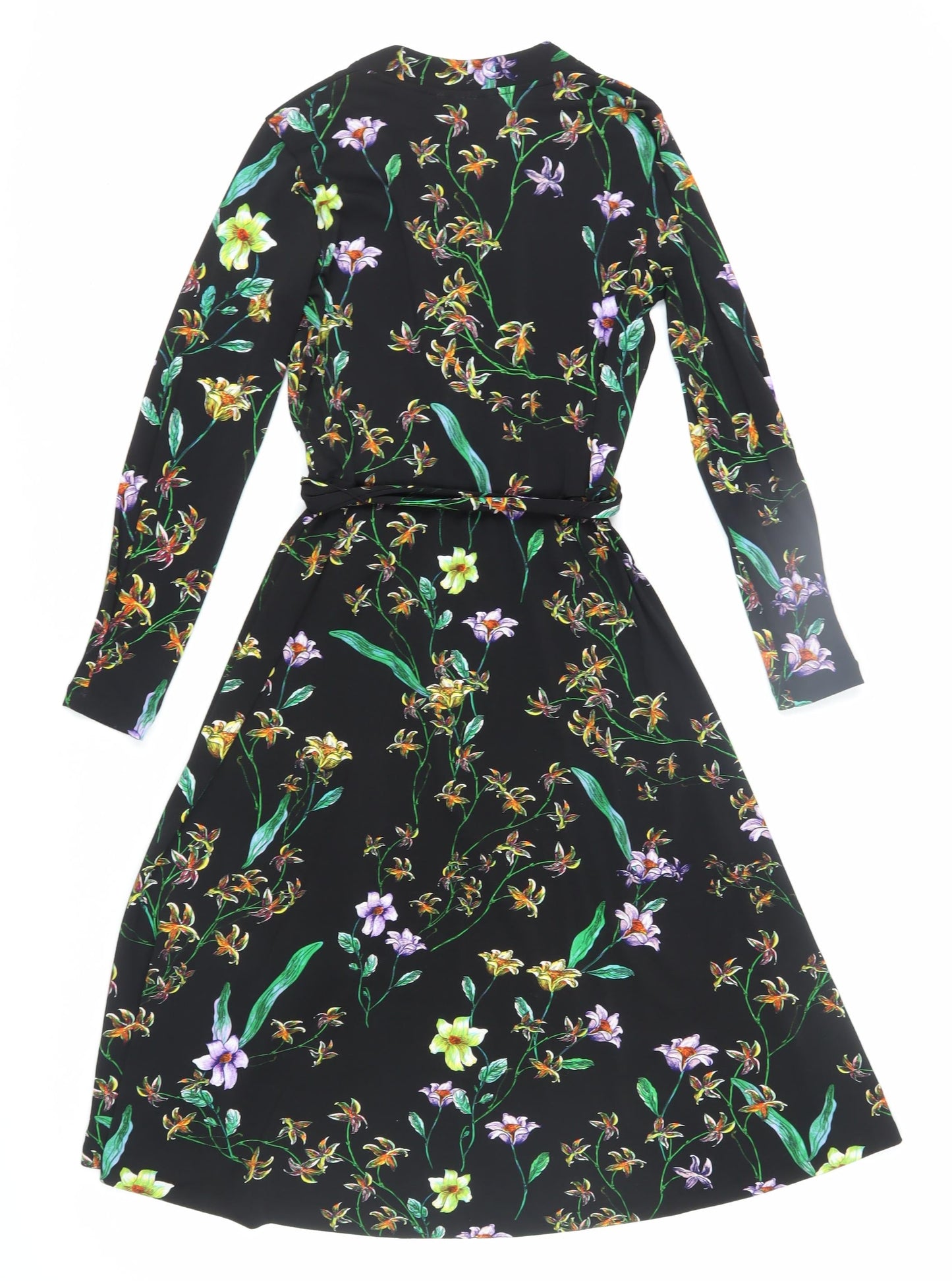 H&M Women's Black Floral Wrap Dress XS
