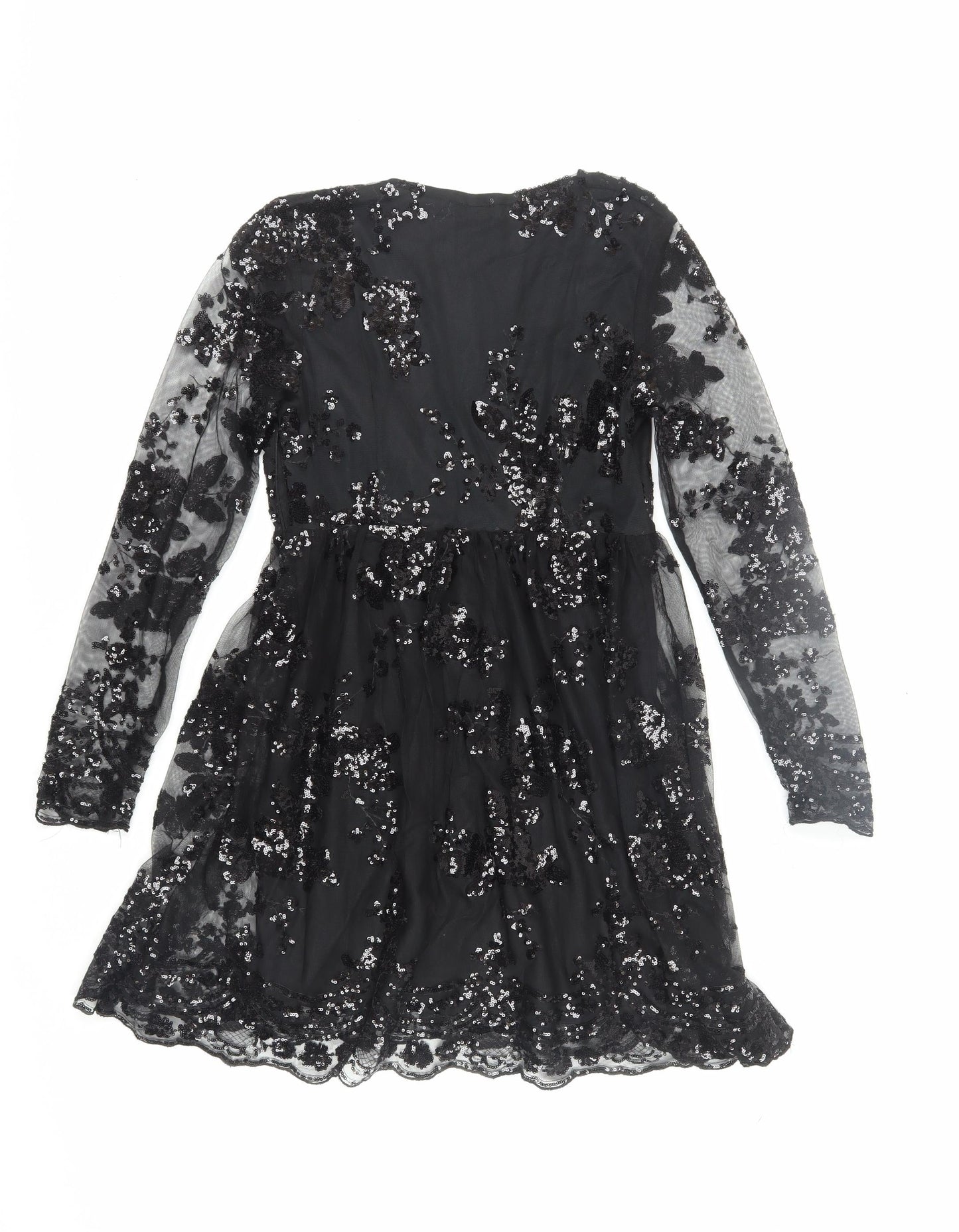 Boohoo Black Sequin Party Dress UK 10