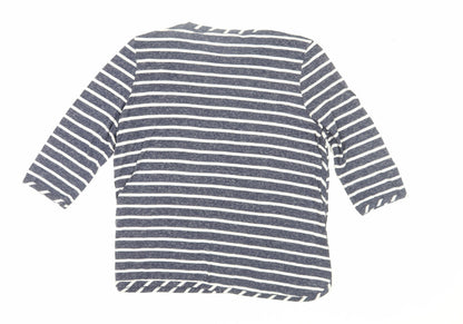 Dash Women’s Blue Striped Jersey T-Shirt Size 14