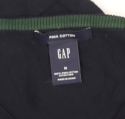 Gap Men's Black V-Neck Pullover Cotton Jumper M