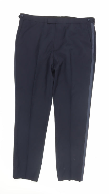 Marks & Spencer Men's Wool Trousers Black L 40