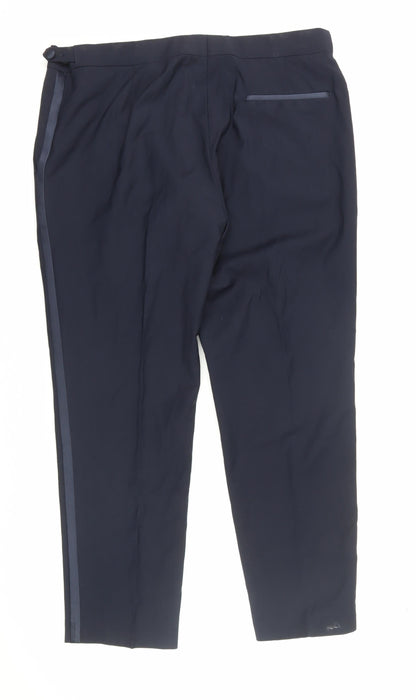 Back view of Autograph Men's Black Wool Dress Pants, size M