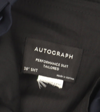 Close-up detail of Autograph Men's Black Wool Dress Pants, size M