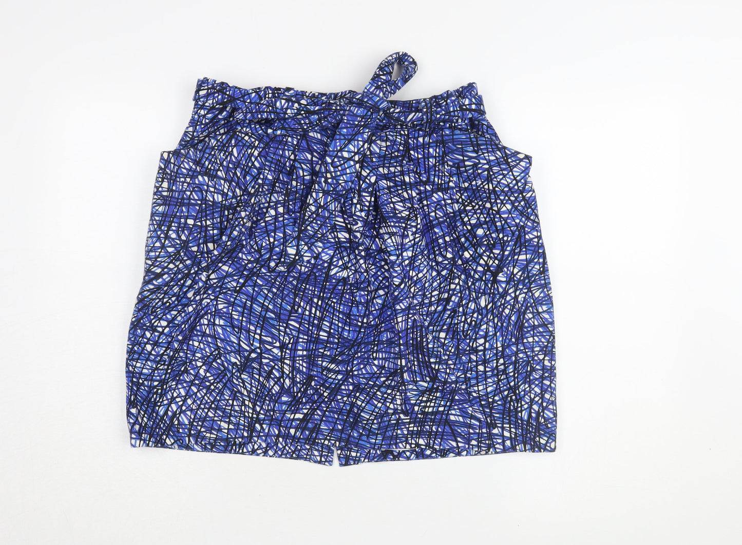 Whistles Women's Blue Geometric Size 16 Cotton Skirt