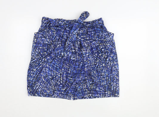 Whistles Women's Blue Geometric Size 16 Cotton Skirt