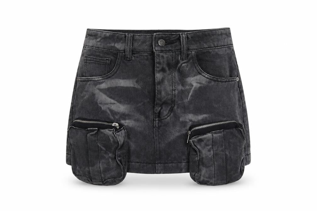 PrettyLittleThing Women's Short Black Cargo Skirt Size 10
