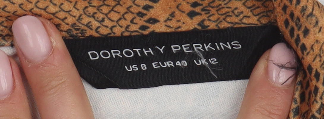 Dorothy Perkins Women’s Brown A-Line Animal Print Skirt 12