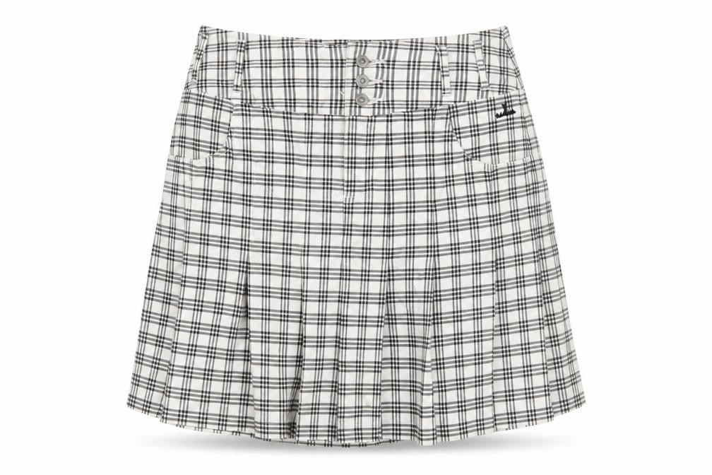 Backtee Women's Checked Pleated Skirt - Size 10