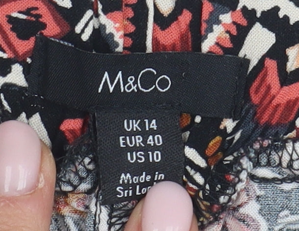 M&Co Women's Multicoloured Viscose Shorts Size 14