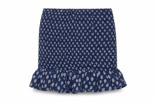 Mango Women's Blue Paisley Elastic Waist Skirt, Size S