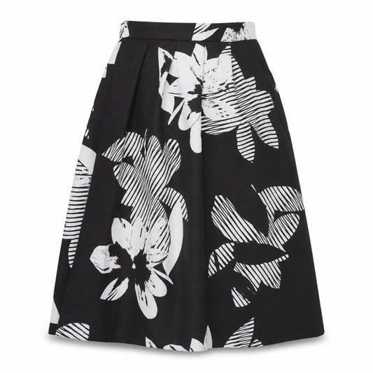 Rochelle Humes Women's Black Floral A-Line Skirt Size 8