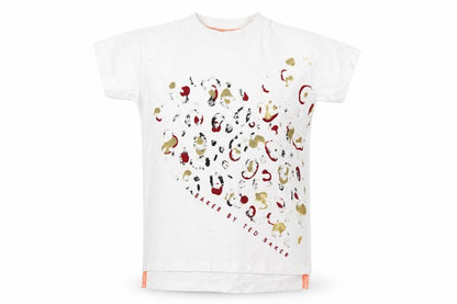 Baker by Ted Baker Girls White Animal Print T-Shirt, 6 Years
