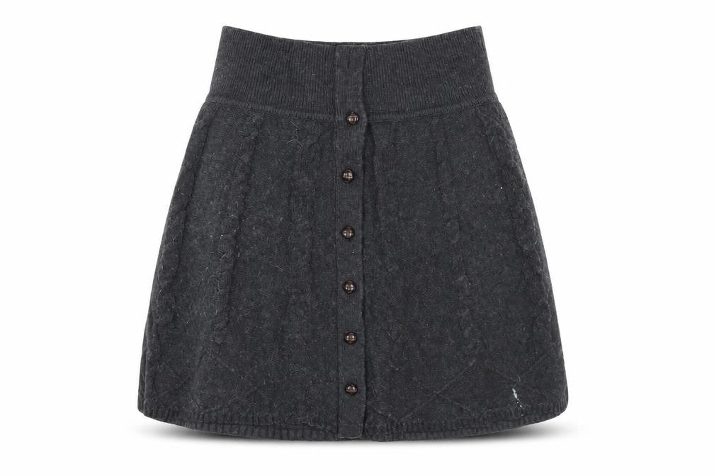Fat Face Women's Black A-Line Skirt, Size 6, Cotton Blend