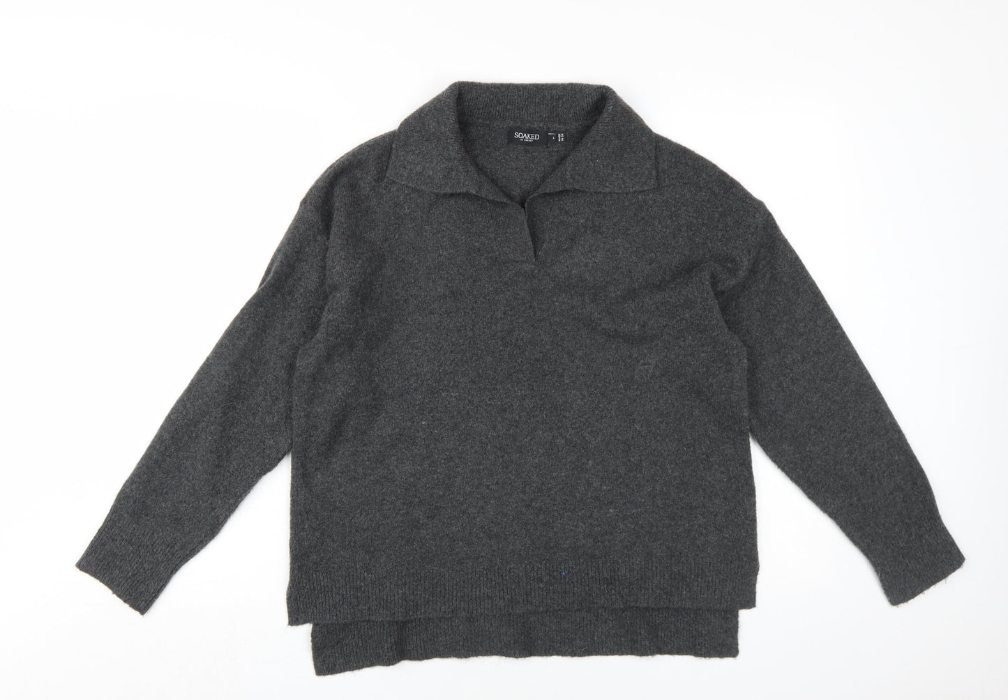 Soaked in Luxury Women's Grey L Collared Jumper