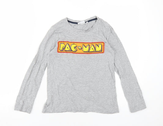 Boys Grey Pac-Man Long Sleeve T-Shirt, Age 11-12, Fun Casual Style