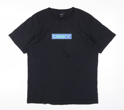 Obey Womens Black Crew Neck T-Shirt - Size S
