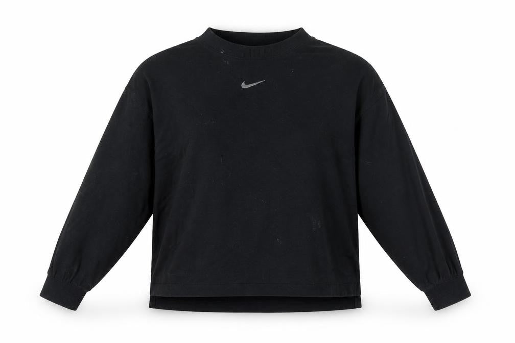Nike Unisex Kids Black Long Sleeve Pullover Top S