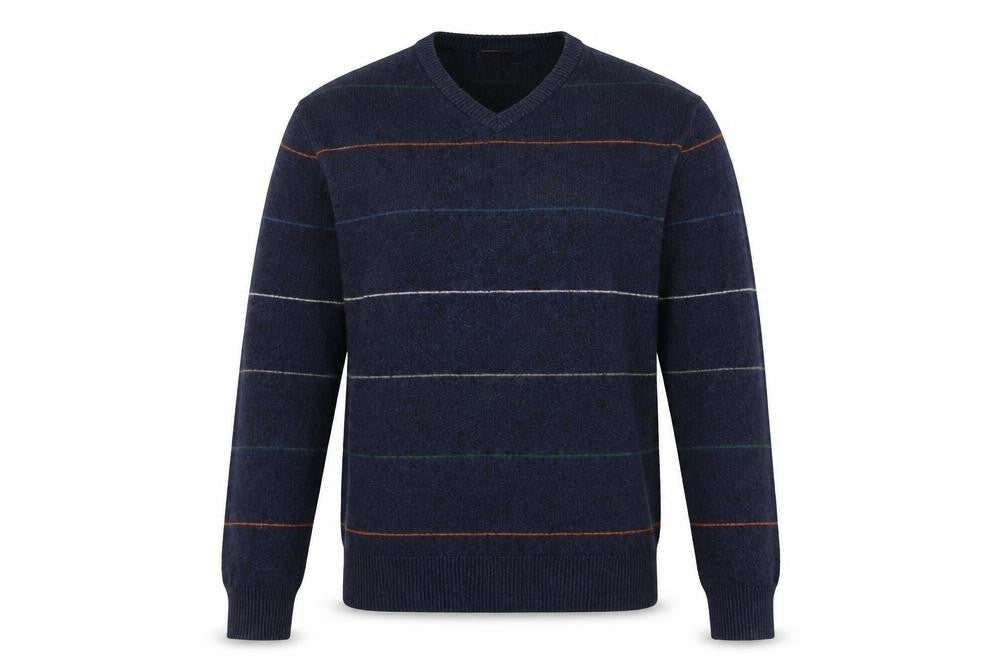 Levi's Men's Blue Striped Slim Fit V-Neck Pullover - Size M