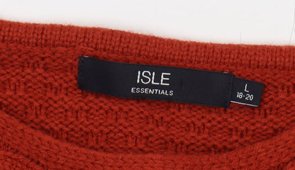 Isle Essentials Women's Red Pullover Jumper, L