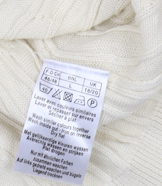Happy D Women's Ivory Cable Knit Pullover Jumper L