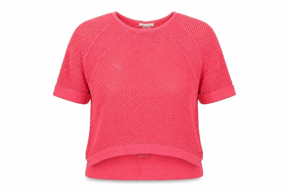 Duffy Women's Pink XS Open-Knit Pullover Jumper